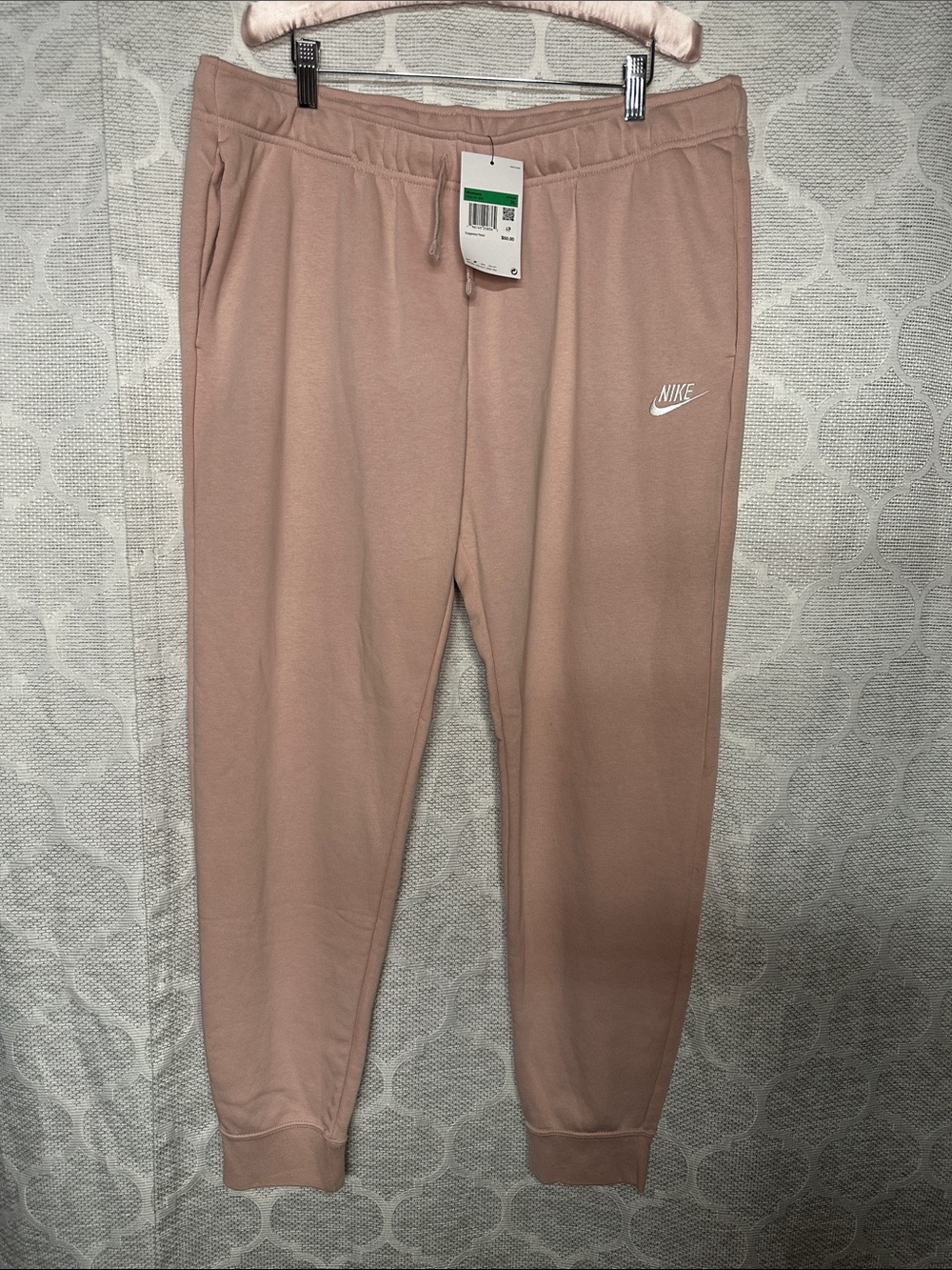 Nike Women XL Sportswear Club Fleece Mid-Rise Jogger Sweatpants Pink NWT